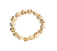 Colorful Skull Bead Skeleton Bracelets Delicate Gothic Charm Head Bone Stone Seed Elastic Strand Bracelets Jewelry