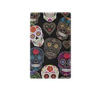 Colorful Skull Floral Black Flame Retardant PC Blank Duplex Outlet Cover for Outlets, Light Switch Cover Plate Decorative 4.50 x 2.76 Inch