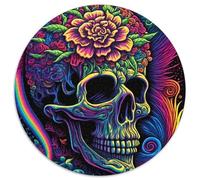 Colorful Skull Jigsaw Puzzles for Adults 1000 Piece Jigsaw Puzzles for Adults Relax & Challenge, Colorful Home Decor Art, for Friends 67.5x67.5cm