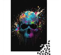 Colorful Skull Paper Jigsaw Puzzles for Adults 1000 Piece Puzzles Rectangular Puzzle And Home Decor And Family Game 1000pcs (38x26cm)