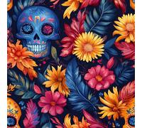 Colorful Skull Self Adhesive Wallpaper Plants Flower Feather Contact Paper Peel and Stick Wallpaper Thicken Waterproof Matte With Sticky Back Canvas Wall Cabinets Furniture Stickers Decorate 0.45×10 m