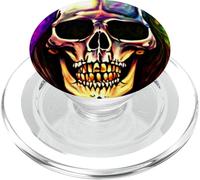 Colorful Skull, Trippy, Smiling Teeth, Ancient Fantasy, Head PopSockets PopGrip for MagSafe