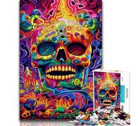 Colorful Skulls 1000 Piece Jigsaw Puzzles for Adults Gifts,Help The Brain Exercise Addictive Toys to Cultivate Patience Suitable for Couples (75x50cm)