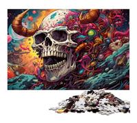 Colorful Skulls from The Future Puzzles for 1000 Piece cardboard Puzzles Challenging DIY Brain Teaser, Perfect Family Game Or Decorative Gift 26X38CM/10.23x14.96inch