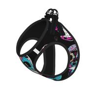 Colorful Skulls Print Print Reflective No Choke Pet Vest Harness,Adjustable Soft Padded Dog Harness With Easy Control Handle