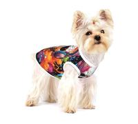 Colorful Skulls Small Cotton Dog Vest Breathable Adjustable Pet T Shirt for Small Dogs Cats - Full Print Summer Puppy Clothes