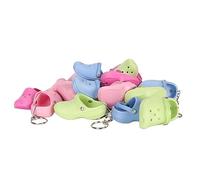 Colorful Slipper Key Chains Set 20pcs Soft Silicone Key Ring Pendant Decoration in 4 Vibrant Colors for Girls and Boys Fun and Adorable Accessories
