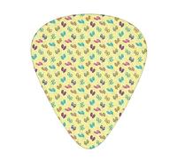 Colorful Slippers Guitar Picks 12 Pack Universal ABS Guitar Picks,Colorful Slippers on Sandy Beach with Various Pattern of Polka Dots and Floral,for Acoustic and Electric Guitar