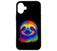 Colorful Sloth Art Case for iPhone 16 Plus