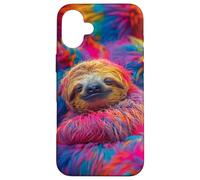 Colorful Sloth Case for iPhone 16 Plus
