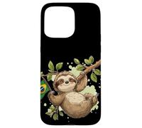 Colorful Sloth Costume for Brazil Lovers Case for iPhone 15 Pro Max