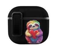Colorful Sloth Heart Bluetooth Headphone Case Earphone Protective Cover with Magnets Lock Compatible with Airpods 4