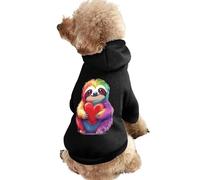 Colorful Sloth Heart Dog Hoodie Sweatshirt Pet Clothes Dog Pullover Sweaters Winter Jacket for Dogs Cats