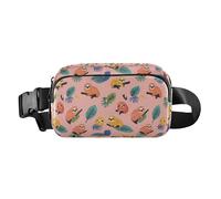 Colorful Sloth Rose Gold Trendy Fanny Waist Pack for Women Men Multipurpose Crossbody Sling Bag with Adjustable Strap for Travel Gym Work, colorful Sloth Rose Gold, One Size
