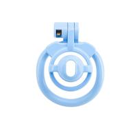 Colorful Small Cover Plastic Male Chastity with 4 Size Curved Ring Locks Cock Cage Lower Body Bondage Crossdressing Tools Male Sex Toys Blue One Size