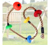 (Colorful Small Disc) 1pc Outdoor Circular Climbing Rope Swing, PE Material Buckle Circular Climbing Rope Hanging Rope Swing Toy, The Best Choice For Outdoor Games