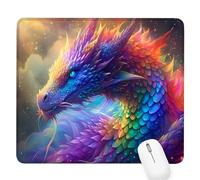 Colorful Small Mouse Mat 11.42×9.45×0.12 in, 2026 New Year Gaming Mousepad Dragon Mini Desk Pad with Non-Slip Base and Stitched Edge, for Wireless Mouse, Laptop, Office Home, Gift for Men/Woman D-468