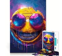 Colorful Smile Crazy Face 1000 Piece Jigsaw Puzzle Calm Game, Perfect Connection, Joyful Challenge, Xmas Present (38x26cm)