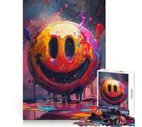 Colorful Smile Crazy Face Jigsaw Puzzles for Adults 1000 Piece Logic Exercise, DIY Fun, Family Activity, Room Accent (38x52cm)
