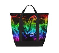 Colorful Smoke Abstract Black,Lunch Bags Large Capacity Insulated Tote Bag For Women Men Work Picnic Travel