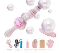 Colorful Smoke Bub-ble Machine with Fog Effect & Lights, 2025 New Bubbles Machine Elastic Bubble Fog Wand, Elastic Ma-gic Bubbles Blower for Summer Party Toy Gift (Pink One size)
