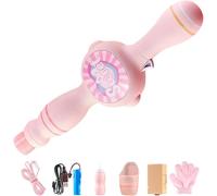 Colorful Smoke Bubble Machine, Elastic Bubble Fog Wand, Infinite Smoke Bubble Magic Wand, Interactive Elastic Bubbles, Cool Bubble Blowing Machine with Colorful Lighting for Birthday Party (Pink)
