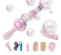 Colorful Smoke Bubble Machine, Infinite Smoke Bubble Magic Wand, Magic Interactive Fog Bubbles Machines for Party with Elastic Smoke Effect for Kids & Adults, Party Wedding Birthday Outdoor Toy (Pink)