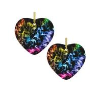 Colorful Smoke Christmas Tree Ceramic Hanging Bauble Personalised Xmas Baubles Cute Christmas Ornaments Gifts For Kids Family Friends