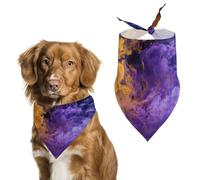 Colorful Smoke Purple Orange Dog Bandanna Adjustable Pet Triangle Kerchief Scarf for Cat And Dog