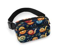 Colorful Snail Leaves Print Fanny Packs Crossbody Bags for Women, Fashion Waist Belt Bag Fanny Pack