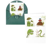 Colorful Snake Frog Turtles Print Thank You Cards Greeting Cards With Envelopes Blank Note Cards 10x15 cm Perfect for Thank Yous Invitations