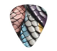 Colorful-Snake-Scales 12 Pack Guitar Picks With 3 Thicknesses And Storage Box, Abs Plectrums For Electric Bass Guitar Players