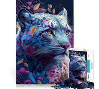 Colorful Snow Leopard 1000 Piece Puzzle For Teenagers Mental Sharp, Stress Relief Play, Family Game, Home Display (50x75cm)