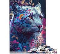 Colorful Snow Leopard Puzzle for Adults And Teenagers 500 Pieces Puzzle for Adults Sustainable Puzzle Games 500pcs (52x38cm)