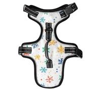 Colorful Snow White Merry Christmas Reflective Vests for Dogs for Dingo Working Stretchy Dog Vests for Large Dogs with Handle Chaleco para perro Medium