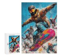 Colorful Snowboarding Action Puzzle 1000 Teile Schwer Puzzle Spielzeug Lernspiel Impossible Herausforderungsspielzeug Für Erwachsene Kinder 300 PCS