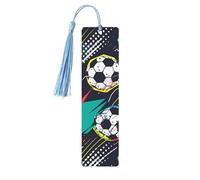 Colorful Soccer Bookmark Sport Ball Wooden Bookmark with Tassel Book Mark for Women Men Reading Page Markers Gifts for Book Lovers