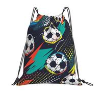 Colorful Soccer Sport Ball Men Women Pe Bag Adjustable Gym Sack Lightweight Drawstring Backpack For Travel Holidays Gym
