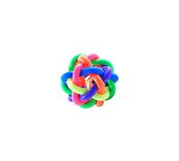 Colorful Soft Woven Bell Ball Toy for Pets 1PCS Diameter 6CM 7CM 9CM for Small Dogs Rubber Chew Puppy Toy Rainbow Ball Colorful Bell Ball