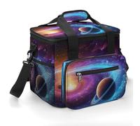 Colorful Solar System Cooler Bag Small Portable Lunch Cooler Pack Large Capacity Soft Sided Coolers Bags Collapsible Camping Ice Chest for Hiking Beach Travel Picnic