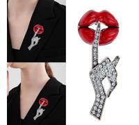 Colorful Sophisticated Lips Suit Brooch Elegant Vibranting Color Drip Oil Designs Accessory For Costumes Enhancements Statement Brooches