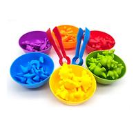 Colorful Sorting Dinosaur Toy with Matching Cups, Counting & Classification Kit, Great Preschoolers, Interactive Learning Game, TPE Material, for Kids 3-6 Years