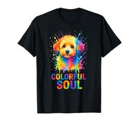 Colorful Soul - Rainbow Watercolor Maltipoo Art T-Shirt