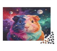 Colorful Space Guinea Pig 1000 Piece Jigsaw Puzzle Paper Jigsaw Puzzle for Adults Space Theme Relax Focus Family Home Gift 70x50cm/1000pcs