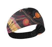Colorful Space Planets and Earth Moisture Wicking Fashion Headbands for Women Elastic Hairband for Volleyball Tennis Basketball Basketball