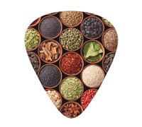 Colorful Spices And Herbs,12 Pcs Guitar Pick,3 Different Thickness Plectrums for Acoustic Guitar Bass Ukulele (0.46mm 0.96mm 0.71mm)