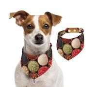 Colorful Spices And Herbs,Dog Bandanas Cotton Pet Scarf Adjustable Bibs for Pet,M