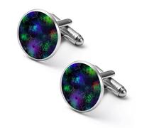 Colorful Spider Web Shirt Cufflinks Round Cuff Links for Business Wedding Party Father's Day Gift 1.7cm