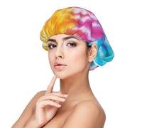 Colorful Spiral Tie Dye Rainbow,Adult's Satin Sleeping Cap - Women's Elastic Sleep Bonnet, Adjustable Overnight Hair Cover