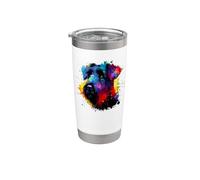 Colorful Splash Art Black Russian Terrier Chornyi Terrier Stainless Steel Insulated Tumbler